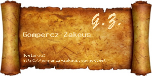 Gompercz Zakeus névjegykártya